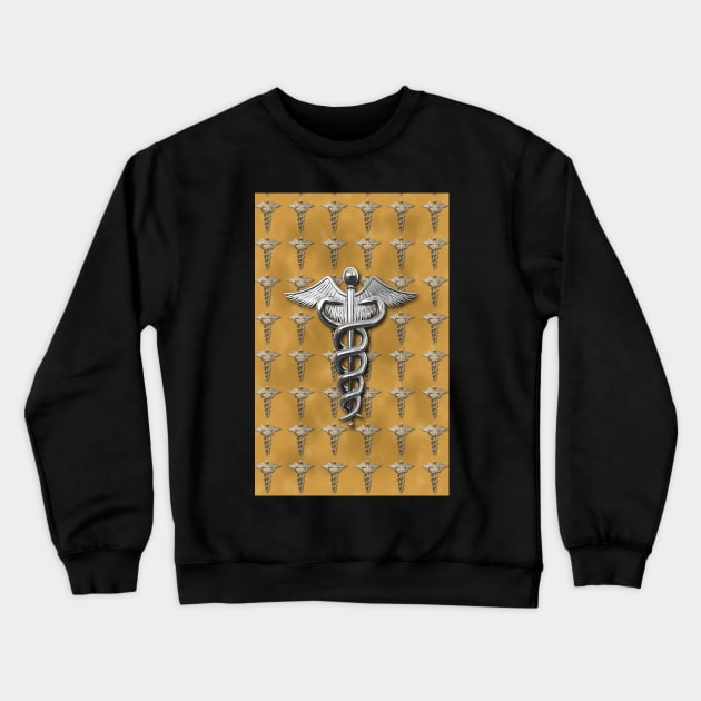 Silver Medical Caduceus Crewneck Sweatshirt by Packrat